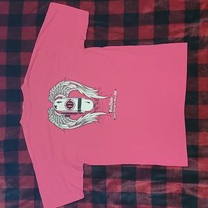 Made in USA. Bayside. Nampa Firefighters Cancer Support Tee shirt. Size Large